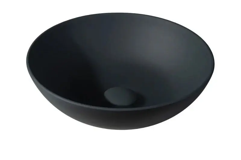 Gecertificeerd Sanitair Sani Waskom Solid Surface Antraciet Mat 38,5x38,5x13,8cm
