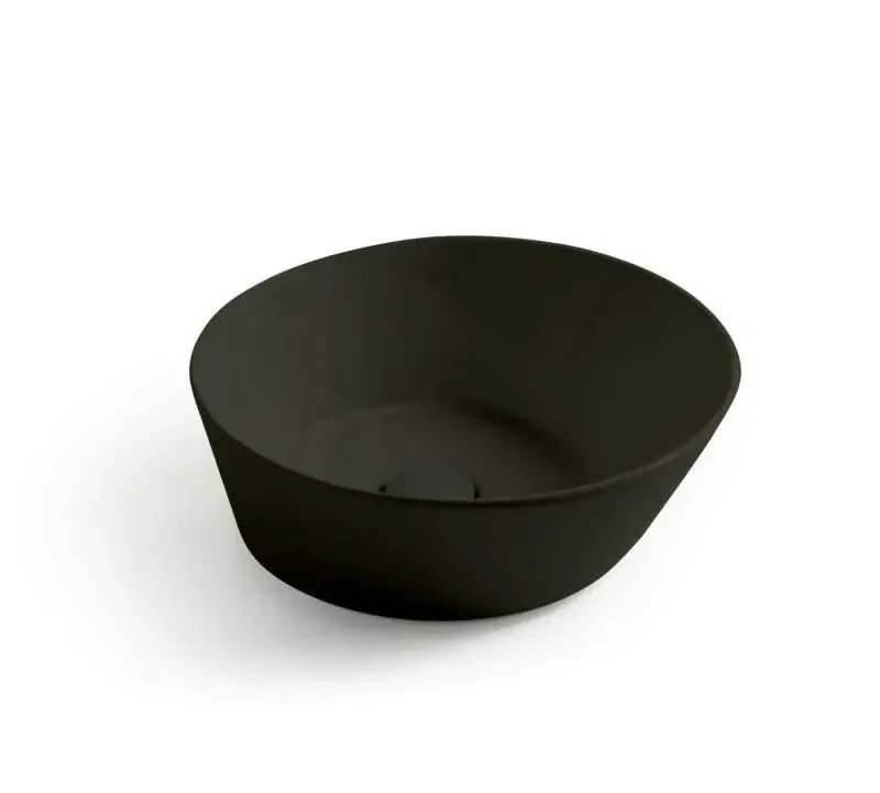 Shop Nu Sanitair Sani Waskom Keramiek Rond Zwart Mat 42x42x16,5cm