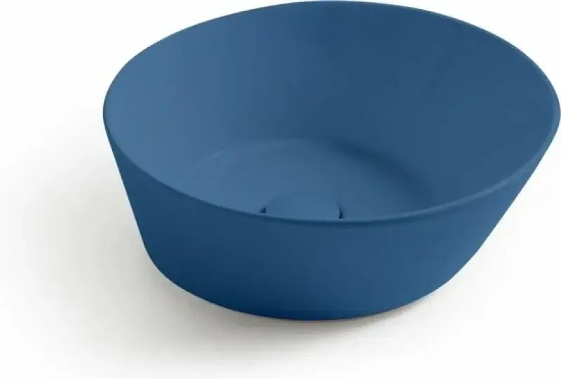 Nu Kopen Sanitair Sani Waskom Keramiek Rond Blauw Mat 42x42x16,5cm