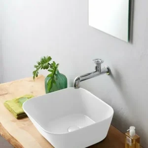 Sanitair Sani Waskom Keramiek Wit Mat 42x42x16,5cm Tijdelijk Beschikbaar