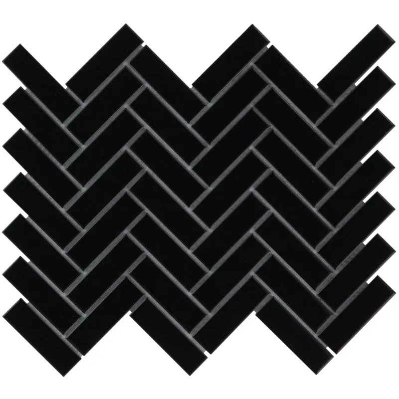 Aanbieding Wand Mozaïek Tegels Factory Keramiek Visgraat Zwart - Matje 27,4x31,8cm