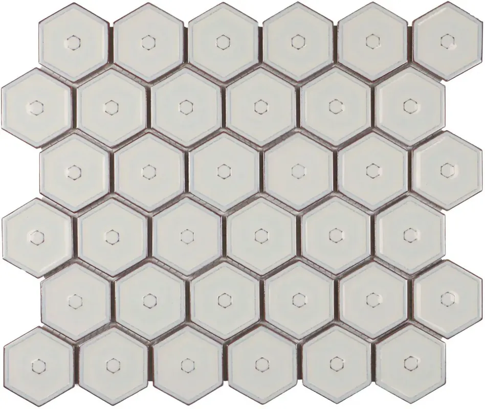 Wand Mozaïek Tegels Factory Hexagon Keramiek Warm Beige - Matje 28,2x32,1cm Superprijs