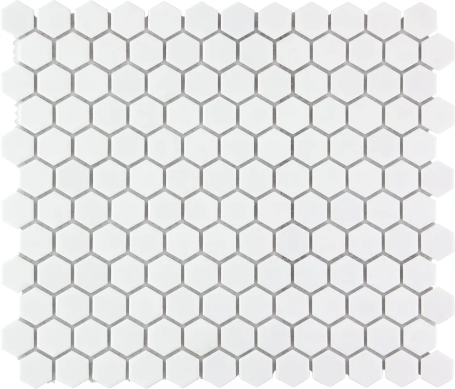 Wand Mozaïek Tegels Factory Hexagon Keramiek Wit Mat - Matje 26x30cm Aanbieding