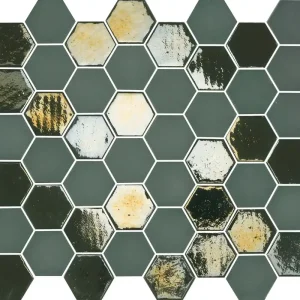 Hoge Kwaliteit Wand Mozaïek Tegels Factory Hexagon Keramiek Khaki - Matje 27,8x32,5cm