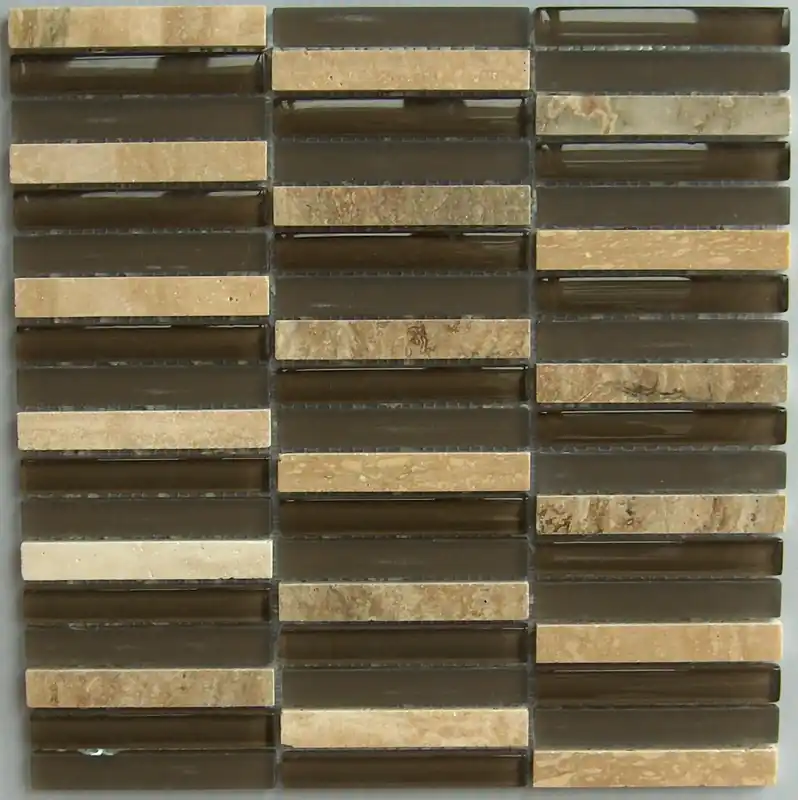 Flitsaanbieding Wand Mozaïek Tegels Factory Glas/Natuursteen Bruin - Matje 30x30cm