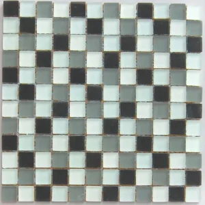 Wand Mozaïek Tegels Factory Glas Zwart Groen - Matje 30x30cm Meest Verkocht