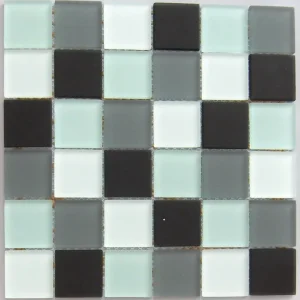 Wand Mozaïek Tegels Factory Glas Zwart Groen Groot - Matje 30x30cm Nieuw