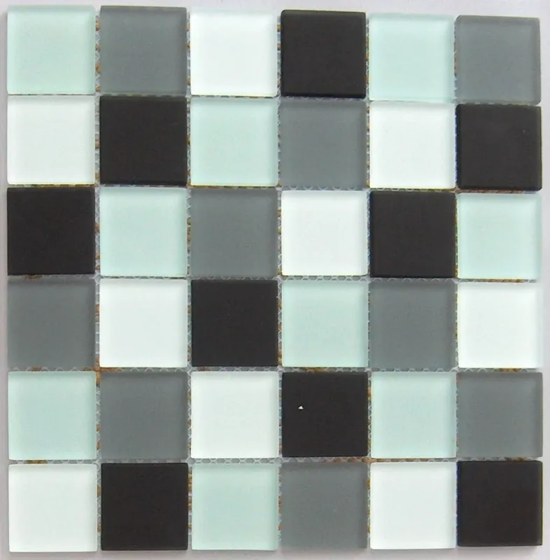 Wand Mozaïek Tegels Factory Glas Zwart Groen Groot - Matje 30x30cm Nieuw