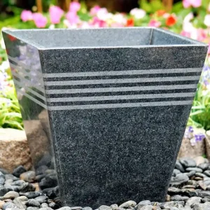 Bloembak Low pot air bus 20x20x20 Black taps Bestseller