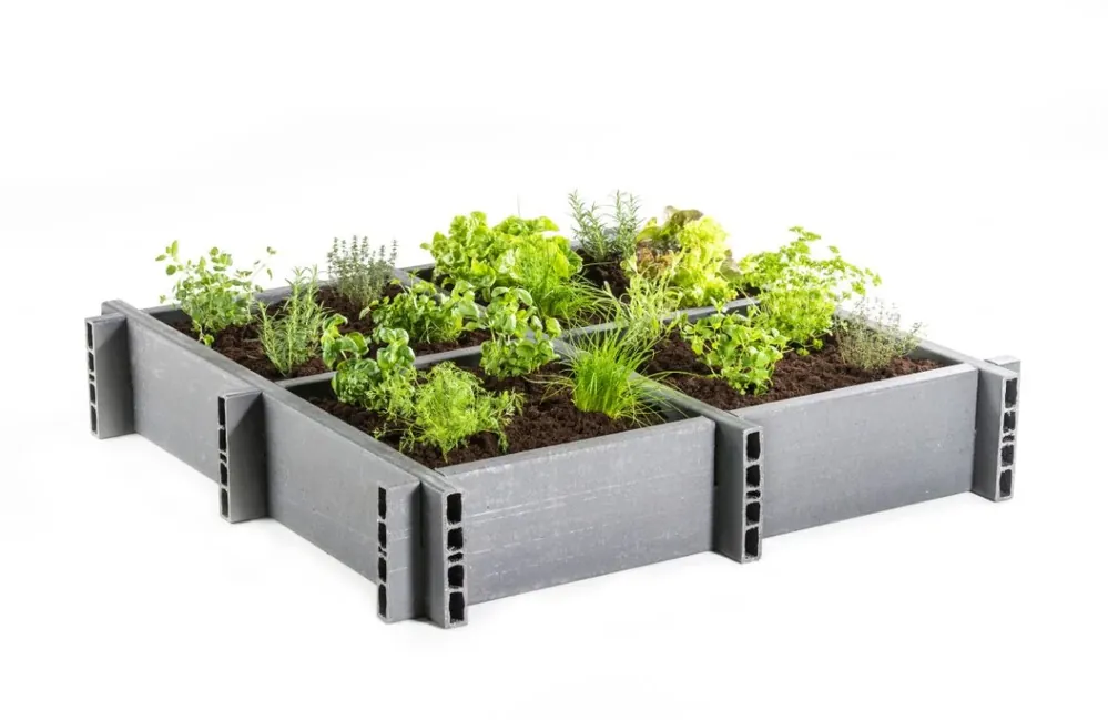 Gereduceerde Prijs Moestuinbak Grijs 120x120x22cm