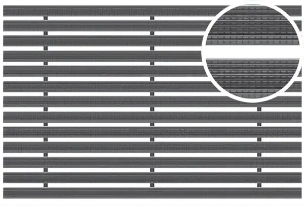 Gecertificeerd ACO Schoonloper Aluminium mat met rubberstroken zwart 100x50x2cm