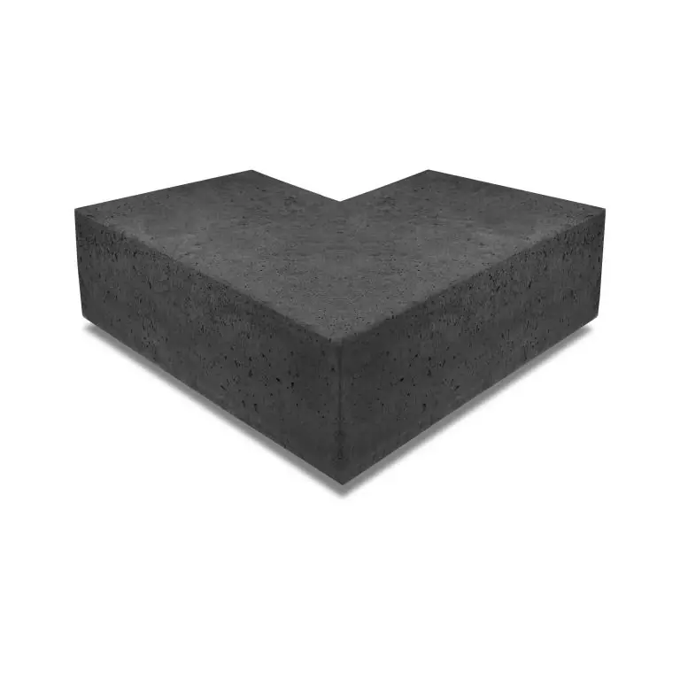 Beperkte Voorraad ArtiStone hoekstuk traptreden 90° buiten 40x20 Carbon