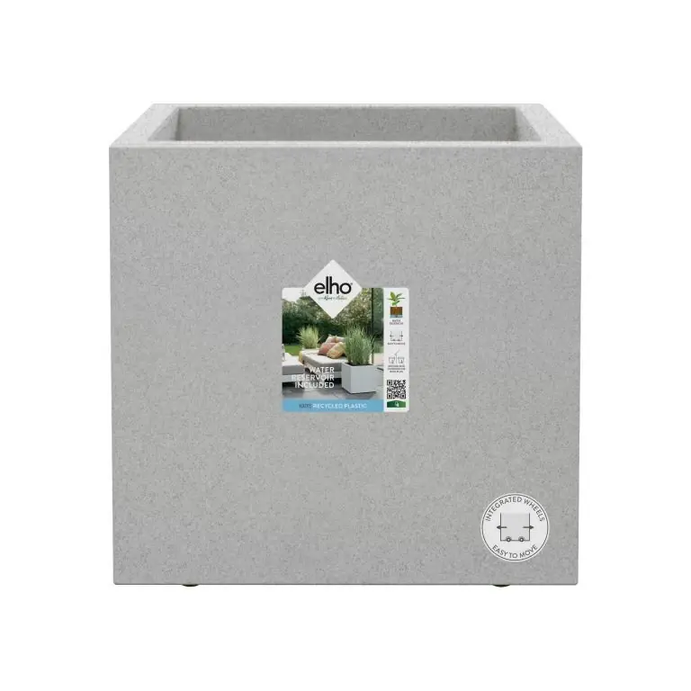 Elho vivo next vierkant 40 living concrete (lxbxh) 39x40x38 cm + wielen Gratis Retour