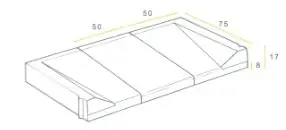 Hoge Kwaliteit Invalide-inritblok 13/15 17/8X75X50 links grijs vis