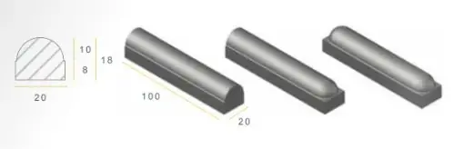 Stootband 18x20x100 voet 2x rond grijs Weekendaanbieding