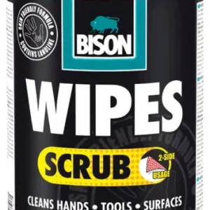 Bison Wipes Scrub pot van 40 doekjes Uitverkoop