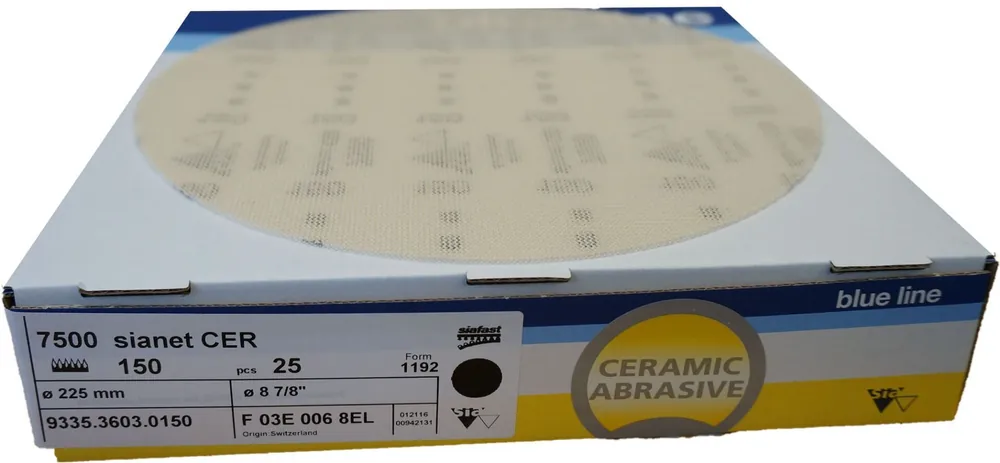 Gratis Retour Sianet 7500 CER schijven 225mm P180 25 stuks