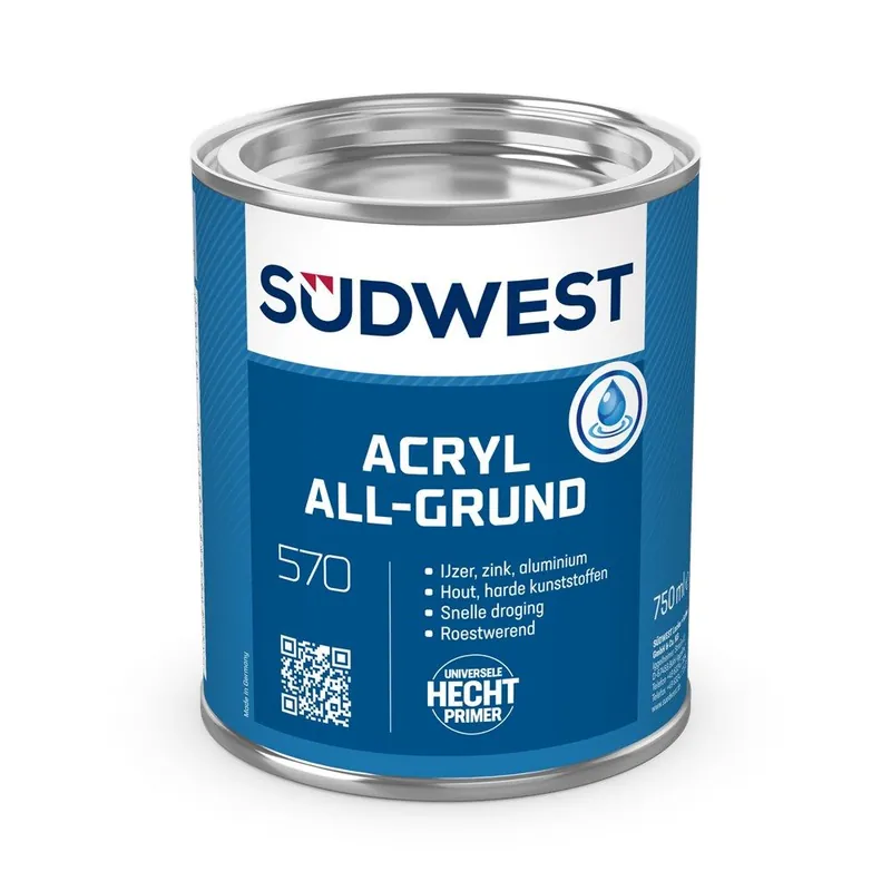 Hoge Kwaliteit Südwest Acryl All-Grund U51 (7001 grijs) 0.75 ltr