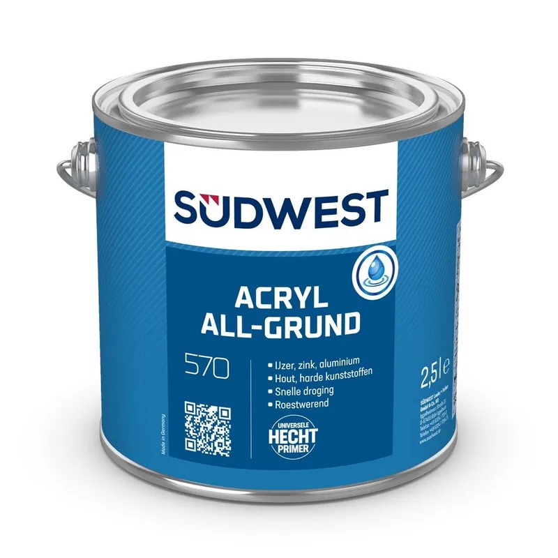 Lage Kosten Südwest Acryl All-Grund U51 (9105 zwart) 2.5 ltr