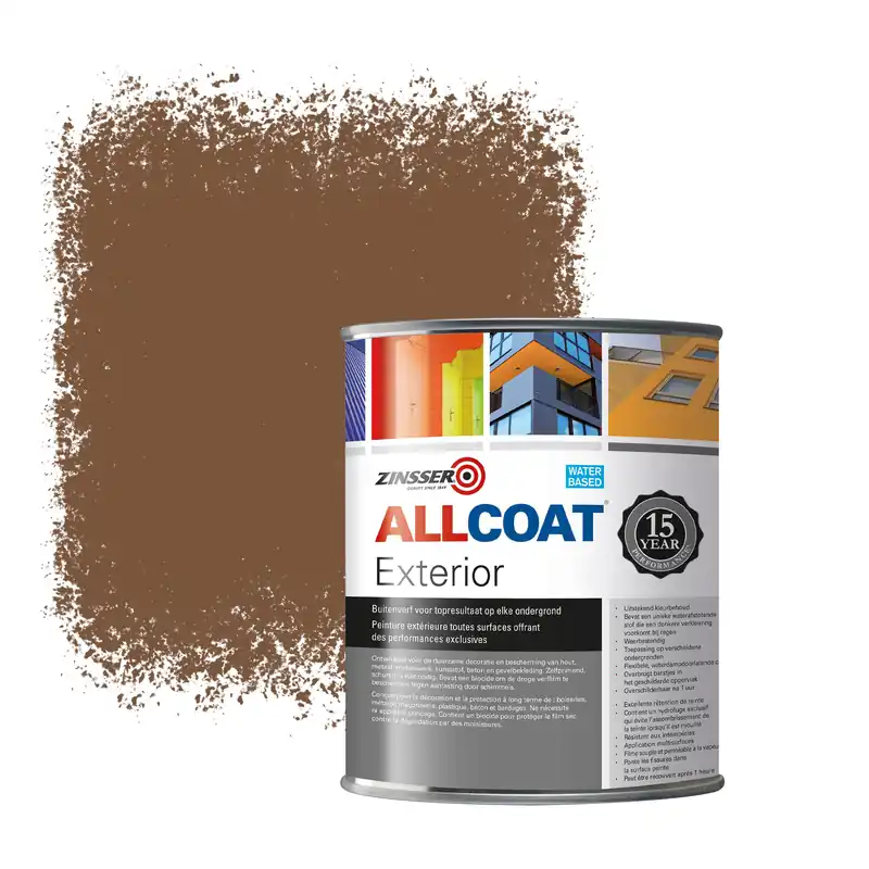Zinsser Allcoat Exterior Muurverf RAL 8024 Beigebrown - 1 liter Betaalbaar