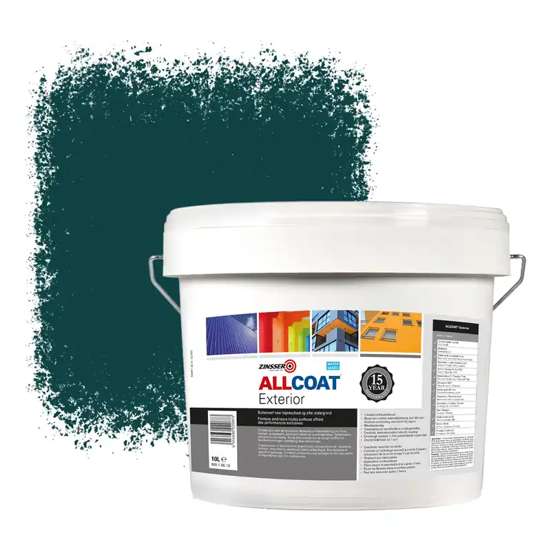 Zinsser Allcoat Exterior Muurverf RAL 6004 Blauwgroen - 10 liter Gereduceerde Prijs
