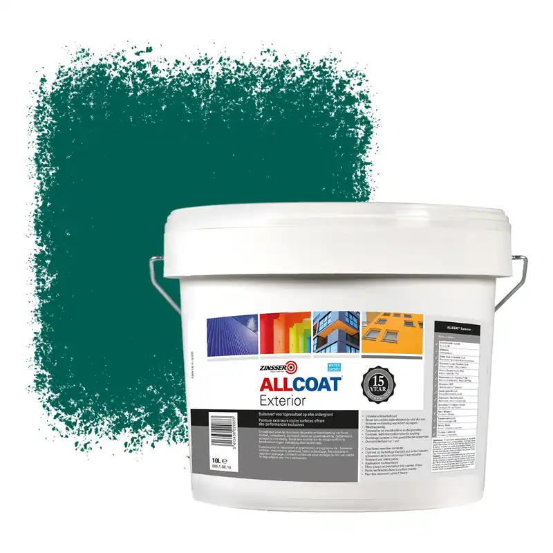 Seizoensaanbieding Zinsser Allcoat Exterior Muurverf RAL 6026 Opalgroen - 10 liter