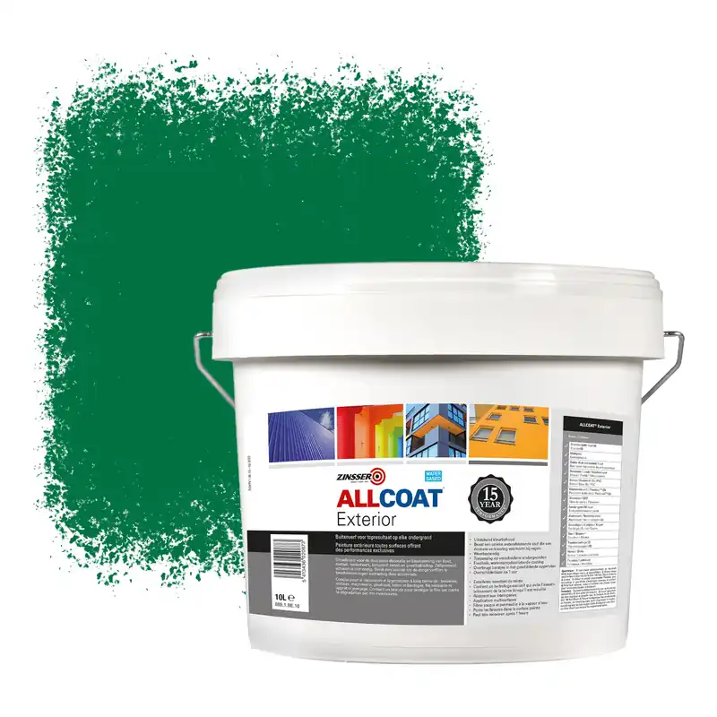 Gecertificeerd Zinsser Allcoat Exterior Muurverf RAL 6029 Mintgroen - 10 liter