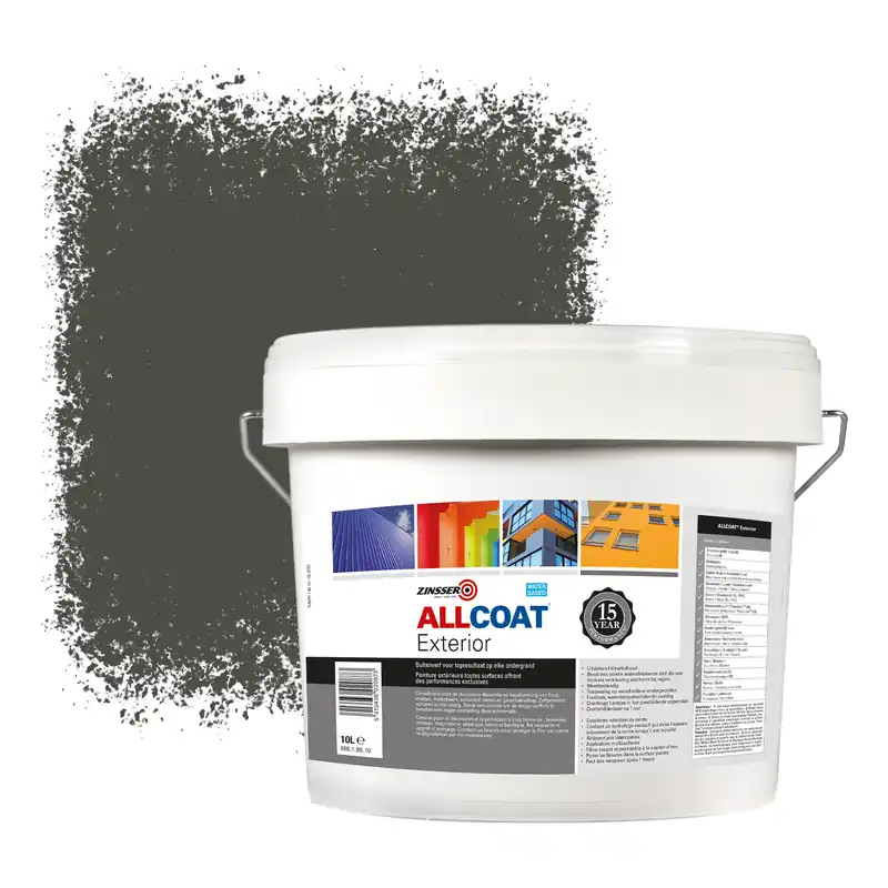 Zinsser Allcoat Exterior Muurverf RAL 7022 Umbra grijs - 10 liter Seizoensaanbieding