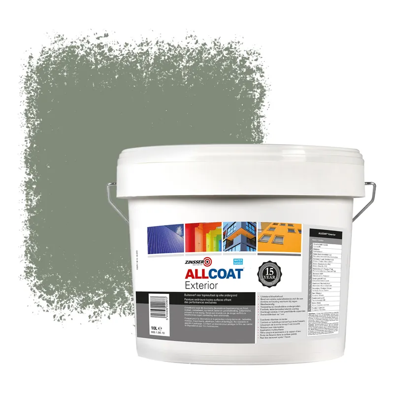 Premium Zinsser Allcoat Exterior Muurverf RAL 7023 Betongrijs - 10 liter
