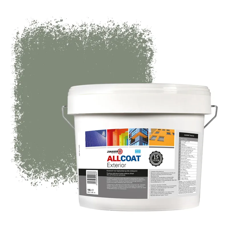 Alleen Vandaag Zinsser Allcoat Exterior Muurverf RAL 7033 Cementgrijs - 10 liter