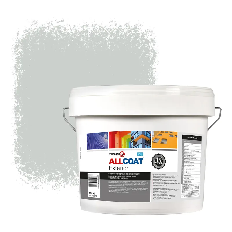 Zinsser Allcoat Exterior Muurverf RAL 7035 Lichtgrijs - 10 liter Beperkt Aanbod