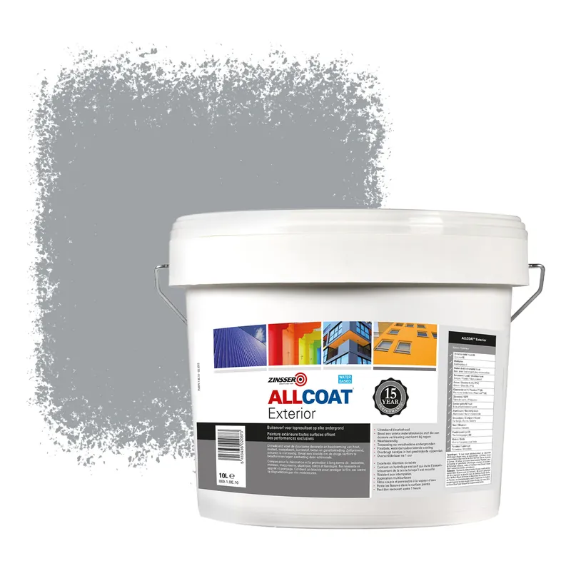 Zinsser Allcoat Exterior Muurverf RAL 7040 Ramengrijs - 10 liter Favoriet