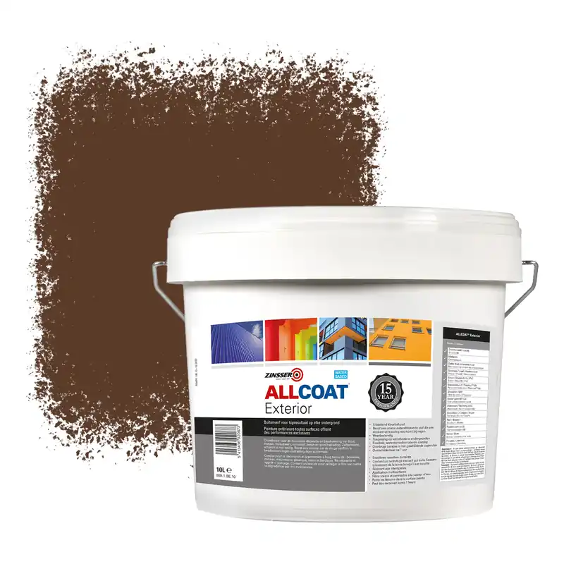 Dagaanbieding Zinsser Allcoat Exterior Muurverf RAL 8011 Notenbruin - 10 liter