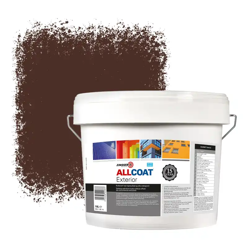 Zinsser Allcoat Exterior Muurverf RAL 8016 Mahoniebruin - 10 liter Nu Kopen