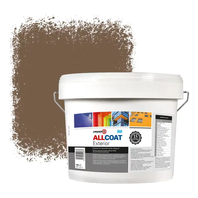 Zinsser Allcoat Exterior Muurverf RAL 8025 Lichtbruin - 10 liter Exclusieve Aanbieding