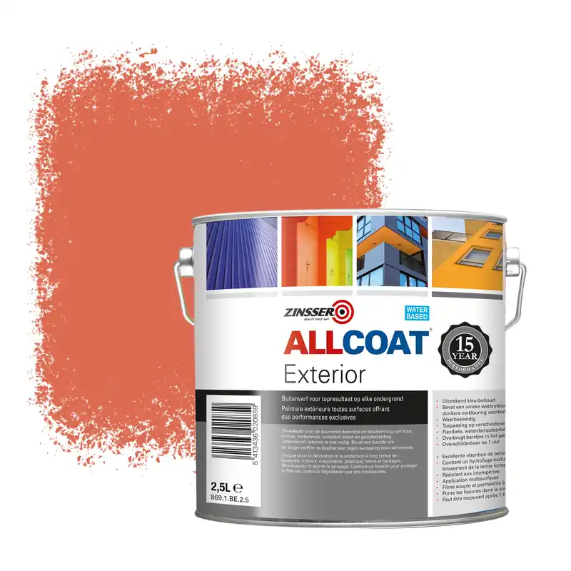 Zinsser Allcoat Exterior Muurverf RAL 2012 Zalmoranje - 2,5 liter Koop Online
