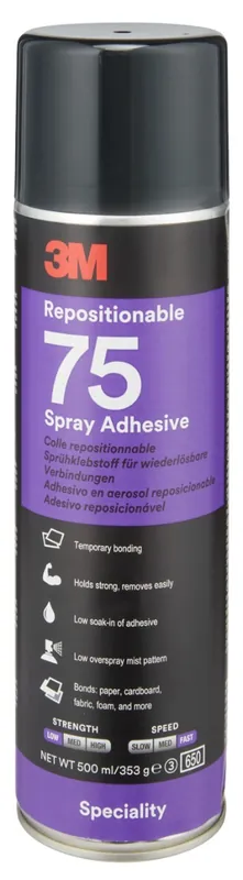 Korting 3M 75 Herpositioneerbare Lijmspray 500ml