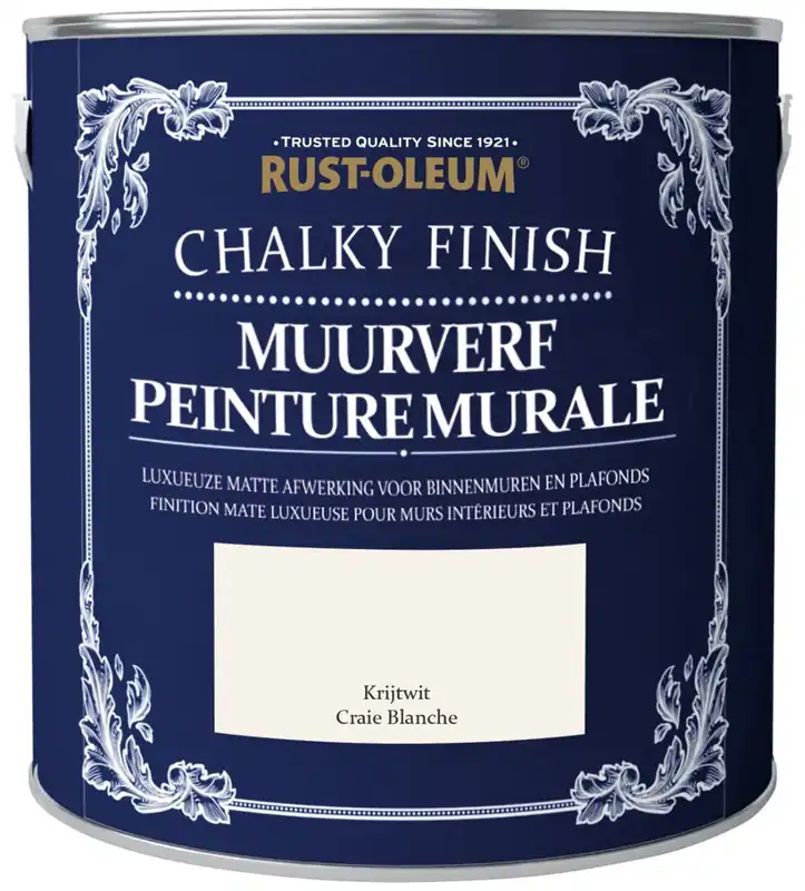 Laatste Versie Rust-Oleum Chalky Finish Muurverf Krijtwit 2,5 liter