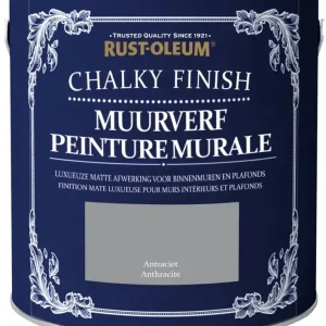 Koopje Rust-Oleum Chalky Finish Muurverf Antraciet 2,5 liter