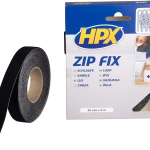 Populair HPX Klittenband (lus) ZWART 20mm - 5 meter