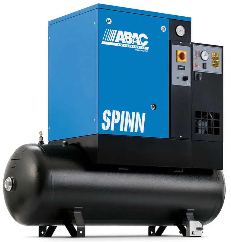 ABAC SPINN4E 10 Schroefcompressor 400 Volt - 270 liter - 10 bar Direct Beschikbaar