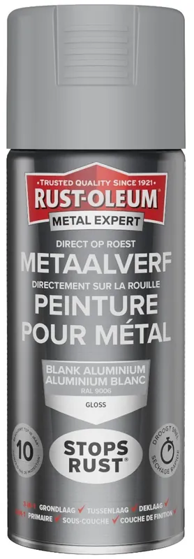 Rust-Oleum Metal Expert Direct Op Roest Metaal Verf 400ml - RAL 9006 Hete Deal