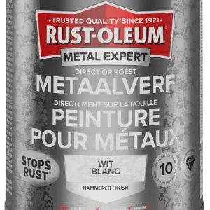 Rust-Oleum Metal Expert Direct Op Roest Hamerslag Verf Wit 750ml Gereduceerde Prijs