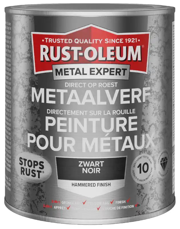 Rust-Oleum Metal Expert Direct Op Roest Hamerslag Verf Zwart 750ml Must-Have