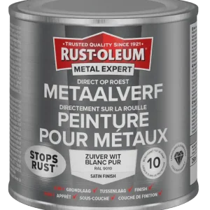Rust-Oleum Metal Expert Direct Op Roest Metaal Verf Zijdeglans 250ml - RAL 9010 Goedkoop