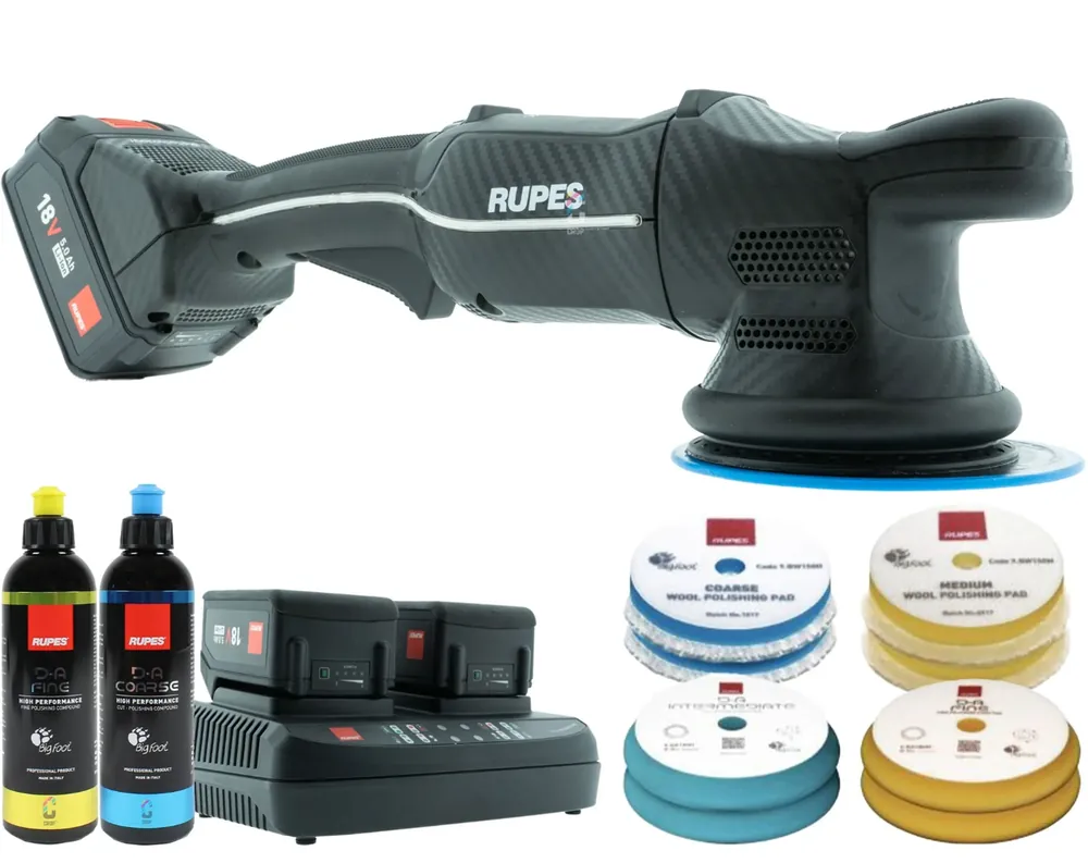 RUPES HLR15 iBrid Accu Polijstmachine 125mm - 18 Volt - BAS-set Bestseller