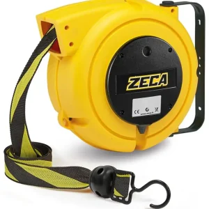 Seizoensaanbieding ZECA 4801 Automatische Haspel met Afzetlint Zwart/Geel 20 meter