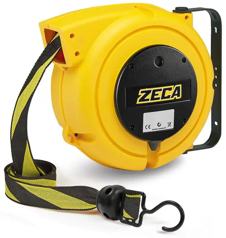 Seizoensaanbieding ZECA 4801 Automatische Haspel met Afzetlint Zwart/Geel 20 meter