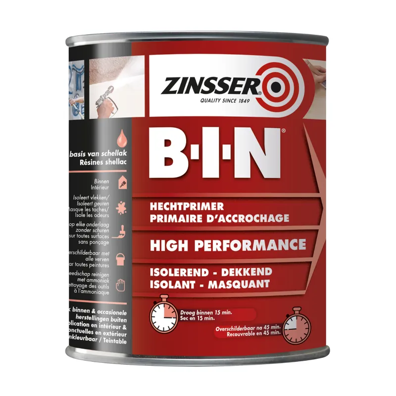 Zinsser Bin Primer 1 liter - Hechtprimer & Isolator Uitverkoop