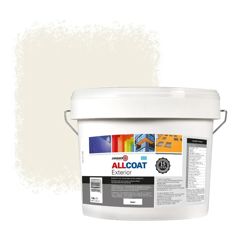 Zinsser Allcoat Exterior Muurverf RAL 9010 Zuiverwit - 10 liter Alleen Vandaag
